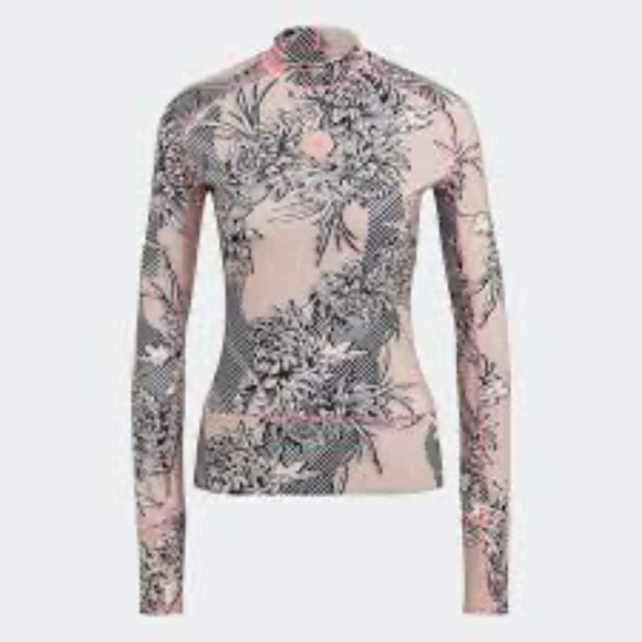 Adidas by Stella McCartney Floral Long Sleeve Active Top Pink Size L - Picture 10 of 10